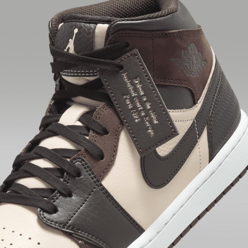 Nike Air Jordan 1 MID SE Schoenen Dames Bruin Metal Goud Nederland | 017456-OQK