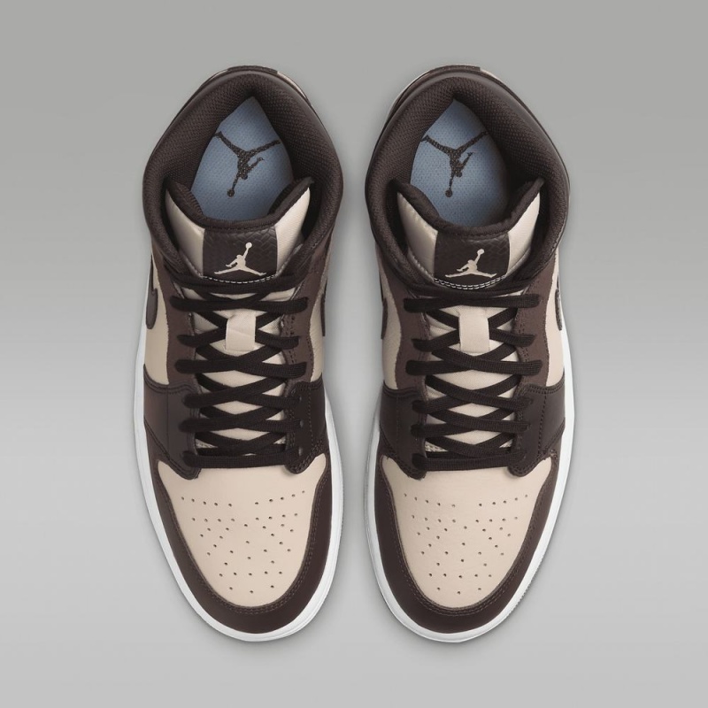 Nike Air Jordan 1 MID SE Schoenen Dames Bruin Metal Goud Nederland | 017456-OQK
