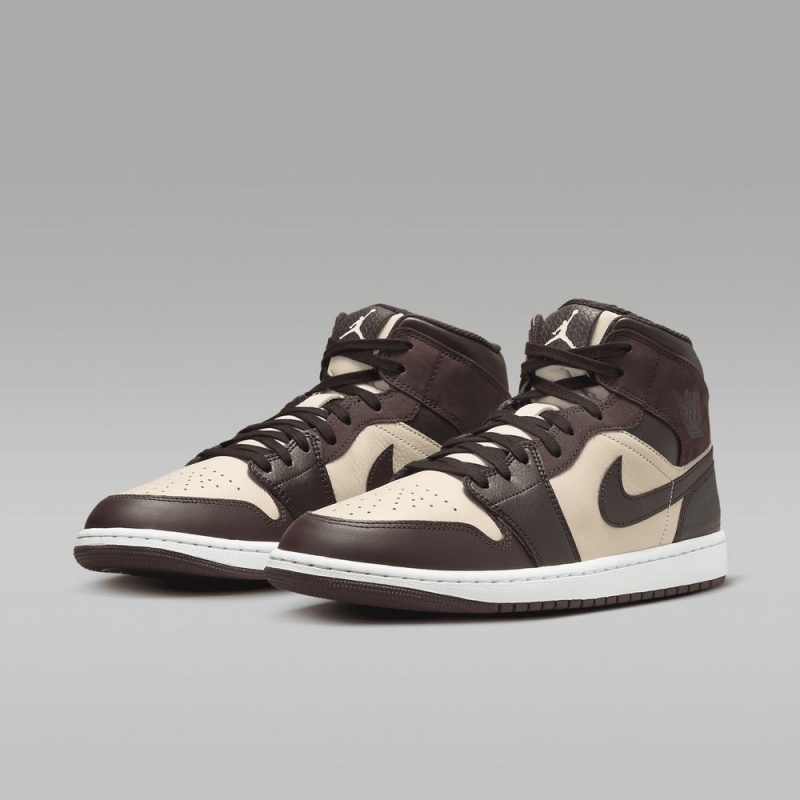 Nike Air Jordan 1 MID SE Schoenen Dames Bruin Metal Goud Nederland | 017456-OQK