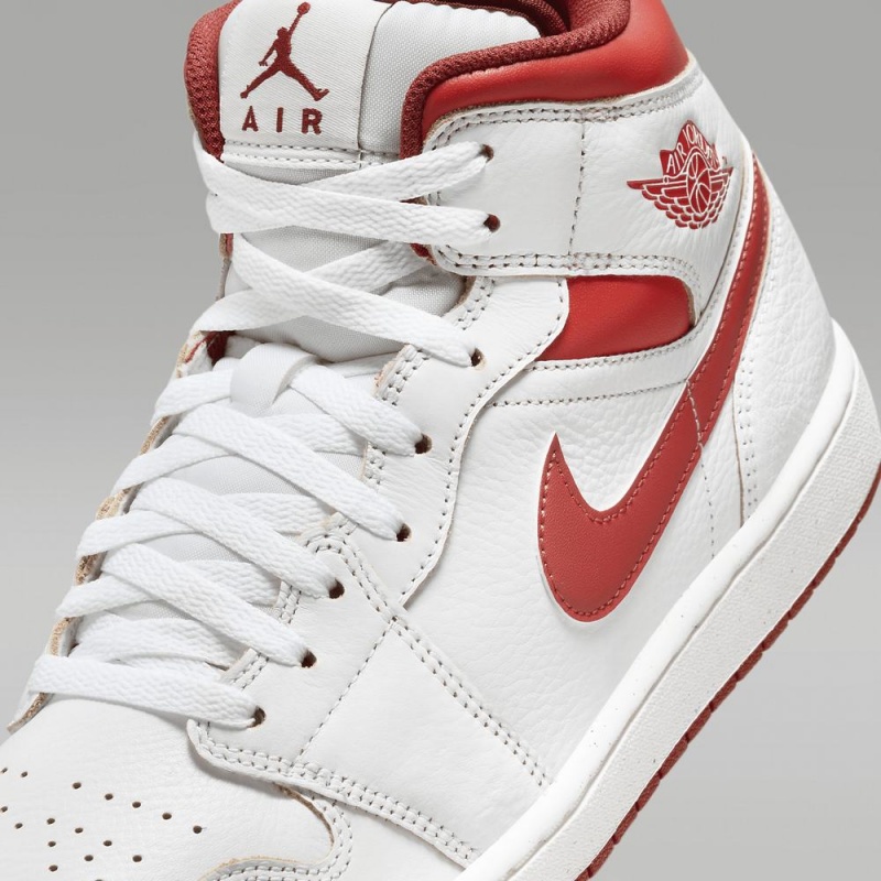 Nike Air Jordan 1 MID SE Schoenen Heren Wit Rood Nederland | 798513-ATS