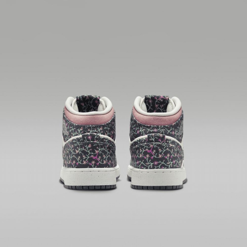 Nike Air Jordan 1 MID SE Schoenen Kinderen Bloemen Wit Roze Nederland | 641793-AOU