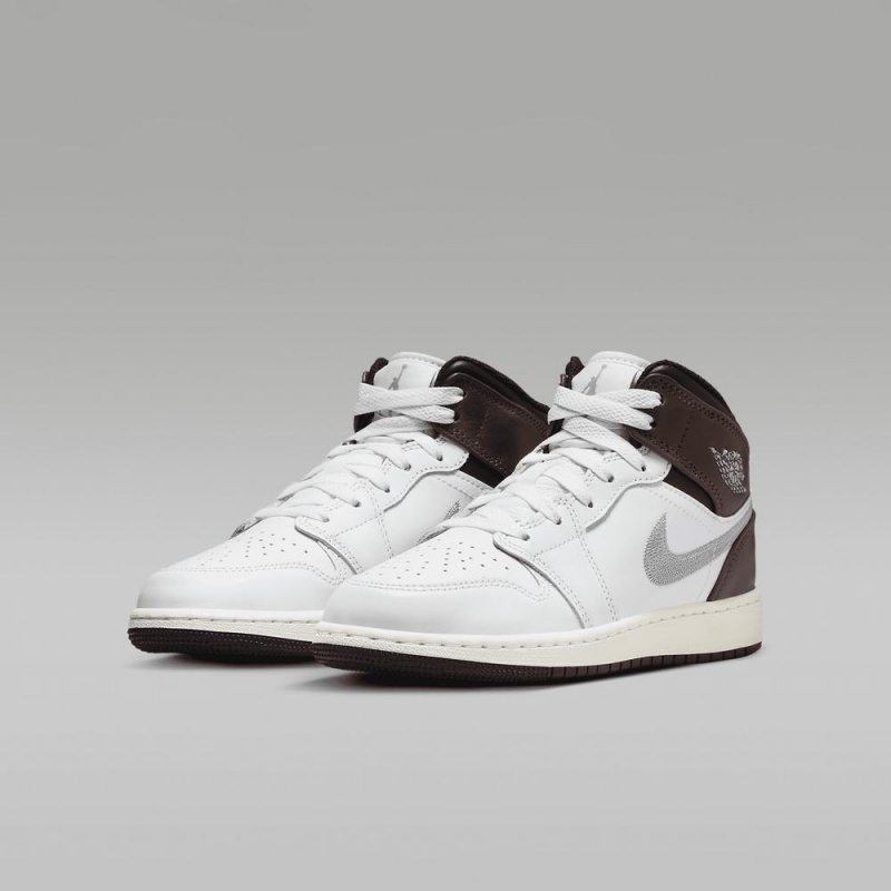 Nike Air Jordan 1 MID SE Schoenen Kinderen Wit Chocola Nederland | 786520-ARJ