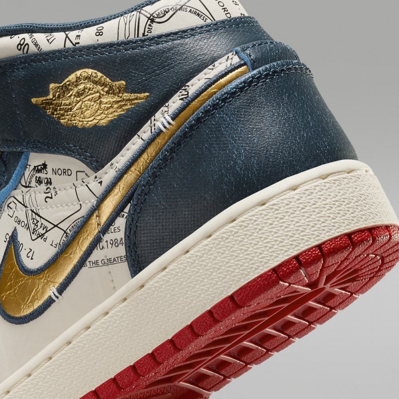 Nike Air Jordan 1 MID SE Schoenen Kinderen Wit Blauw Nederland | 408769-WNO