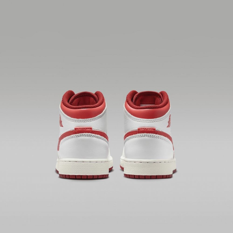 Nike Air Jordan 1 MID SE Schoenen Kinderen Wit Rood Nederland | 493576-SIQ