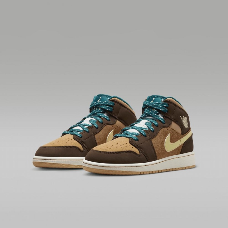 Nike Air Jordan 1 MID SE Schoenen Kinderen Bruin Nederland | 752603-PSR