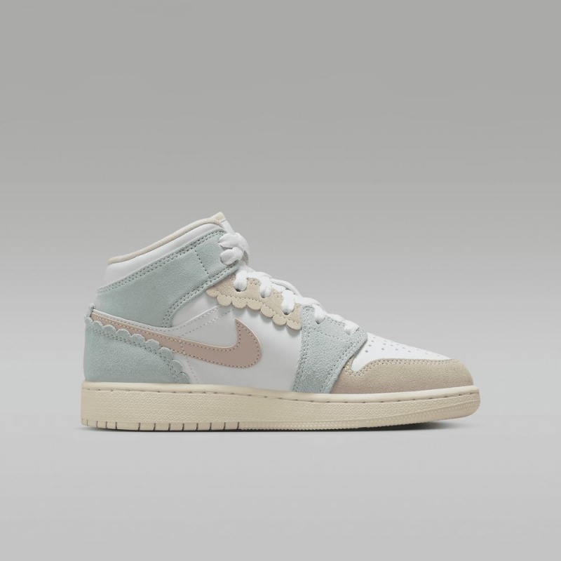Nike Air Jordan 1 MID SE Schoenen Kinderen Wit Lichtblauw Nederland | 439680-EQV