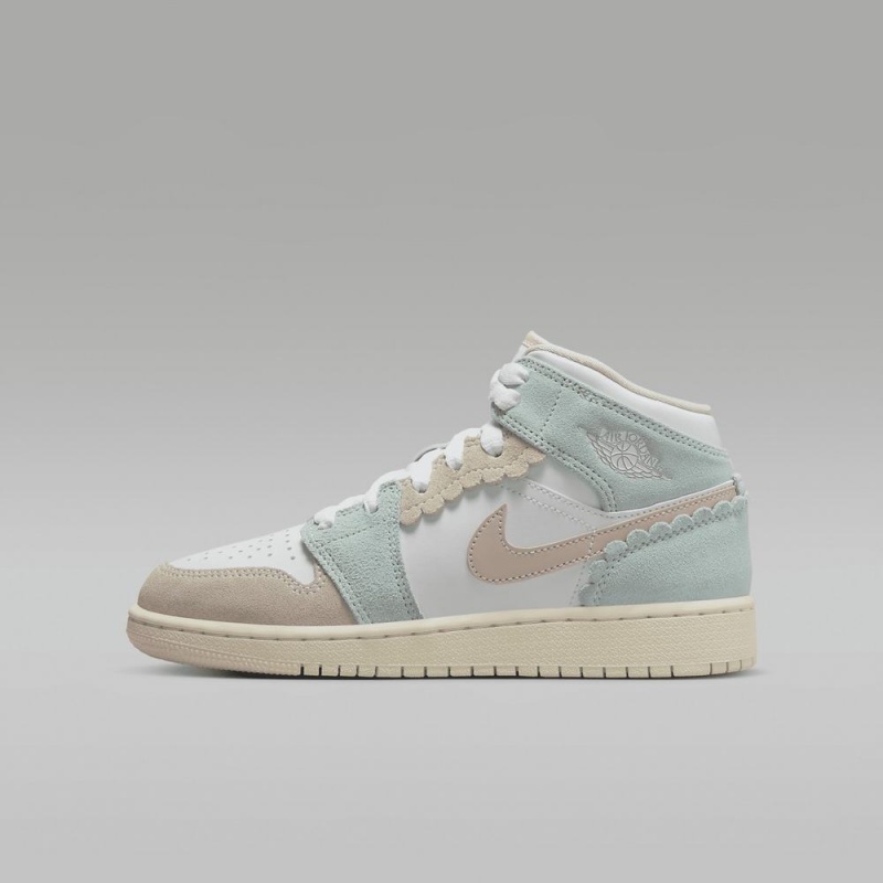 Nike Air Jordan 1 MID SE Schoenen Kinderen Wit Lichtblauw Nederland | 439680-EQV