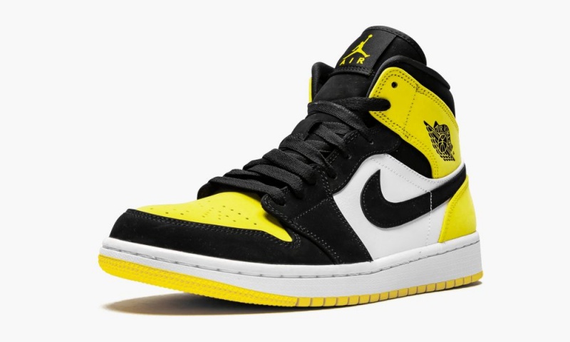 Nike Air Jordan 1 MID SE 'Yellow Neus' Schoenen Heren Zwart Geel Nederland | 625348-GBQ