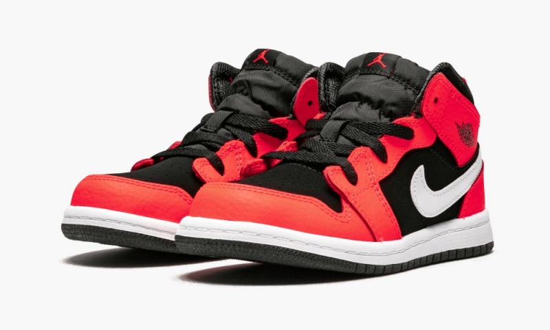 Nike Air Jordan 1 MID (TD) 'Infrared 23' Schoenen Kinderen Zwart Wit Rood Nederland | 318752-NDB