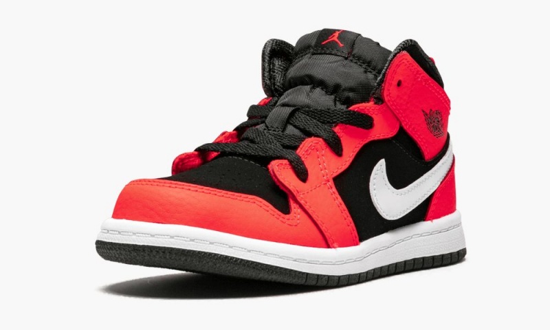 Nike Air Jordan 1 MID (TD) 'Infrared 23' Schoenen Kinderen Zwart Wit Rood Nederland | 318752-NDB