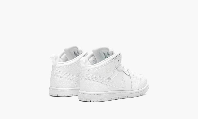 Nike Air Jordan 1 MID (TD) \'Triple White\' Schoenen Kinderen Wit Nederland | 935182-YEH