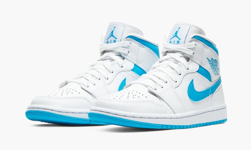 Nike Air Jordan 1 MID 'UNC' Schoenen Dames Blauw Wit Nederland | 415680-URN