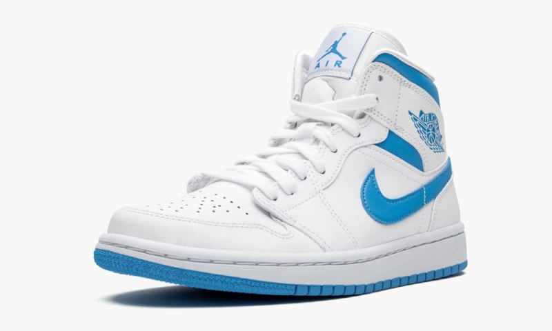 Nike Air Jordan 1 MID 'UNC' Schoenen Dames Blauw Wit Nederland | 415680-URN