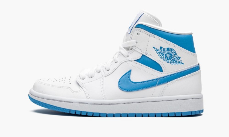 Nike Air Jordan 1 MID \'UNC\' Schoenen Dames Blauw Wit Nederland | 415680-URN