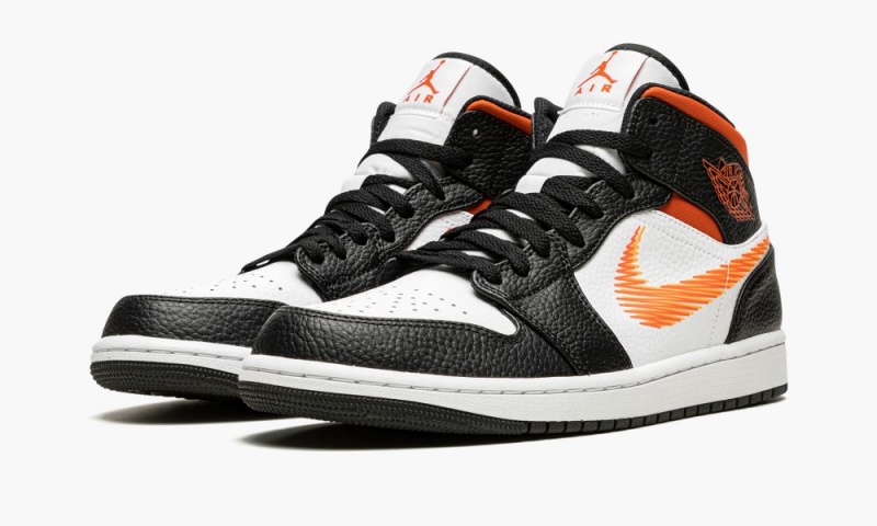 Nike Air Jordan 1 MID 'Zig Zag' Schoenen Heren Wit Oranje Oranje Nederland | 231607-PRO