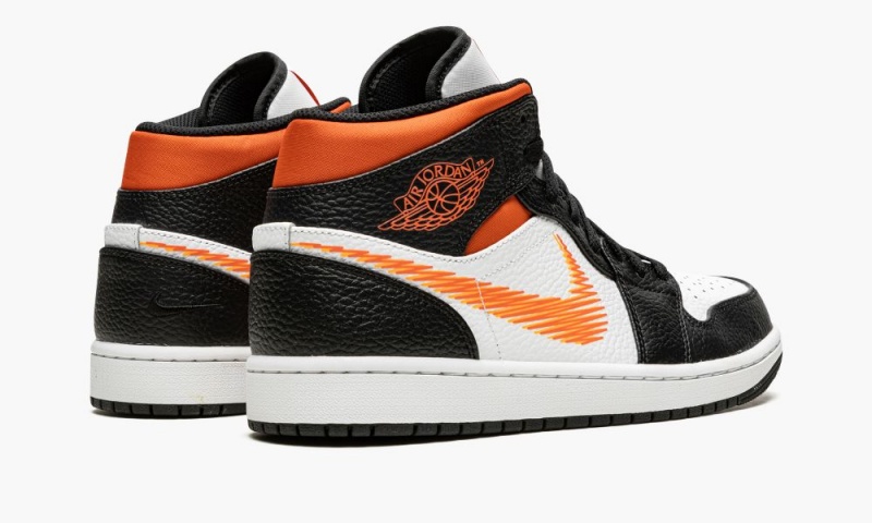 Nike Air Jordan 1 MID 'Zig Zag' Schoenen Heren Wit Oranje Oranje Nederland | 231607-PRO