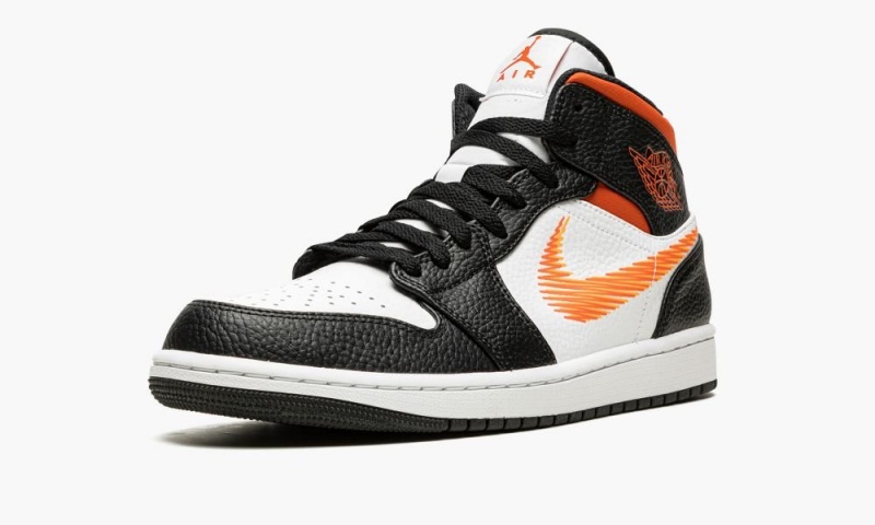 Nike Air Jordan 1 MID 'Zig Zag' Schoenen Heren Wit Oranje Oranje Nederland | 231607-PRO