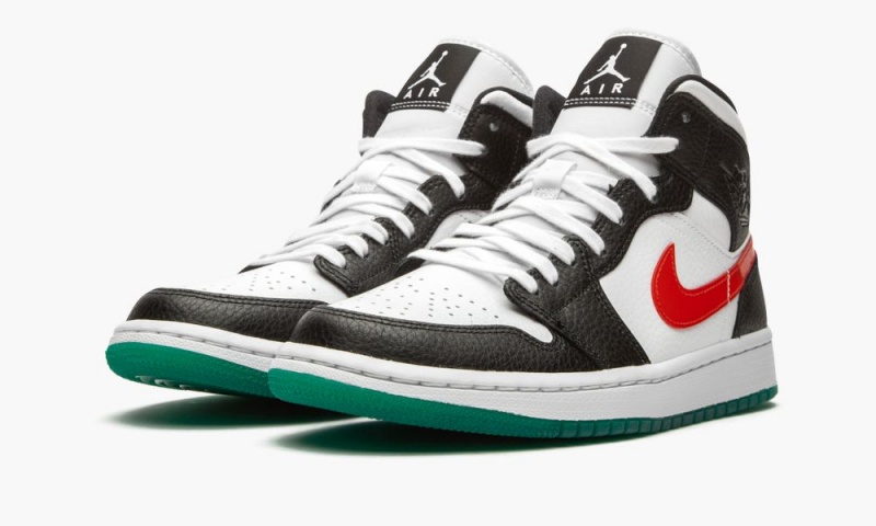 Nike Air Jordan 1 Mid 'Alternate Swooshes' Schoenen Dames Zwart Rood Wit Nederland | 650937-MYP