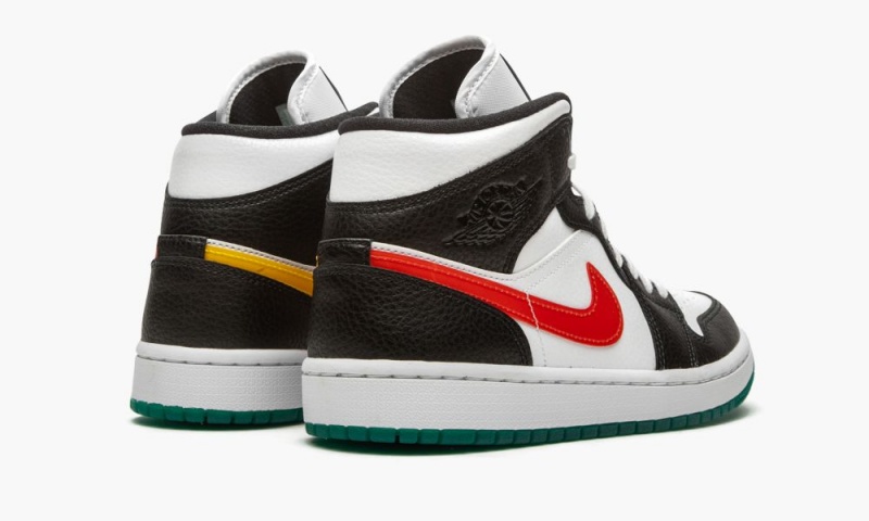 Nike Air Jordan 1 Mid 'Alternate Swooshes' Schoenen Dames Zwart Rood Wit Nederland | 650937-MYP