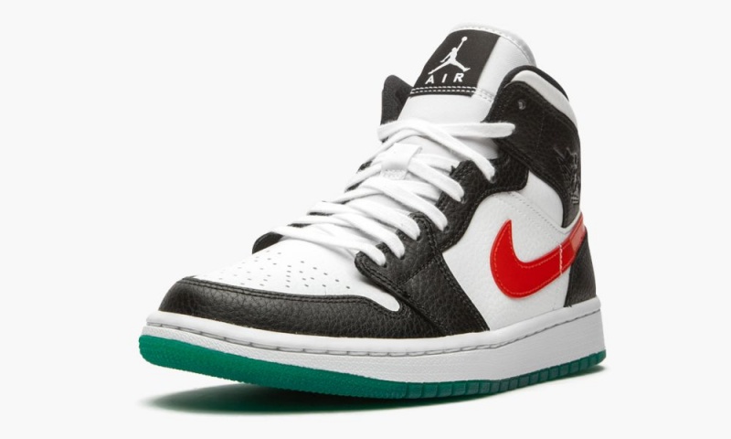 Nike Air Jordan 1 Mid 'Alternate Swooshes' Schoenen Dames Zwart Rood Wit Nederland | 650937-MYP