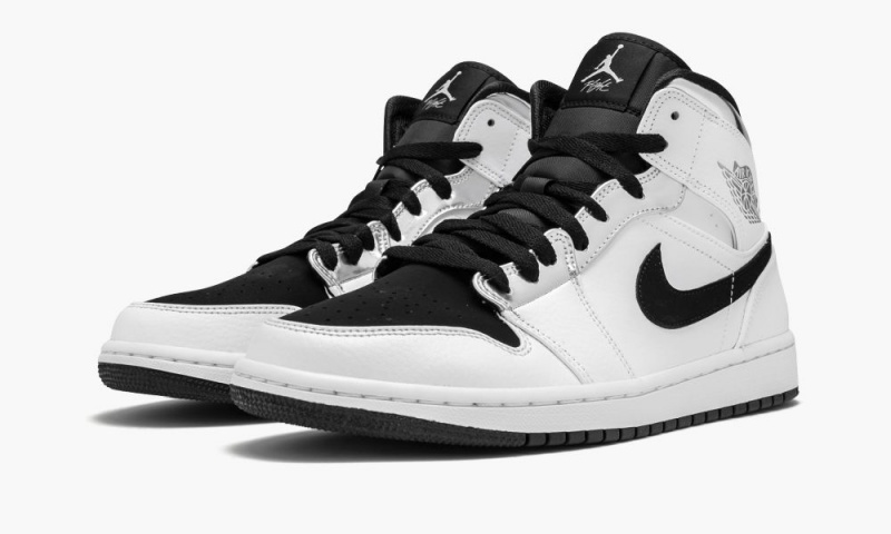 Nike Air Jordan 1 Mid 'Alternate Think 16' Schoenen Heren Wit Metal Zilver Zwart Nederland | 826159-ZGC