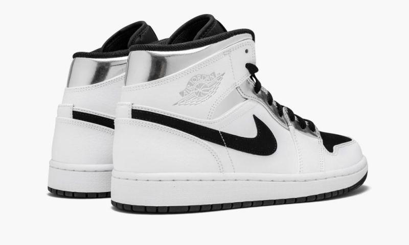 Nike Air Jordan 1 Mid 'Alternate Think 16' Schoenen Heren Wit Metal Zilver Zwart Nederland | 826159-ZGC