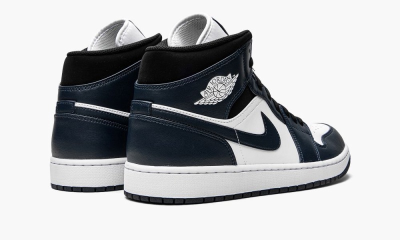 Nike Air Jordan 1 Mid 'Armory Navy' Schoenen Heren Donkerblauw Wit Zwart Nederland | 782351-KQD