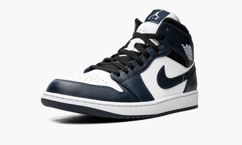 Nike Air Jordan 1 Mid 'Armory Navy' Schoenen Heren Donkerblauw Wit Zwart Nederland | 782351-KQD