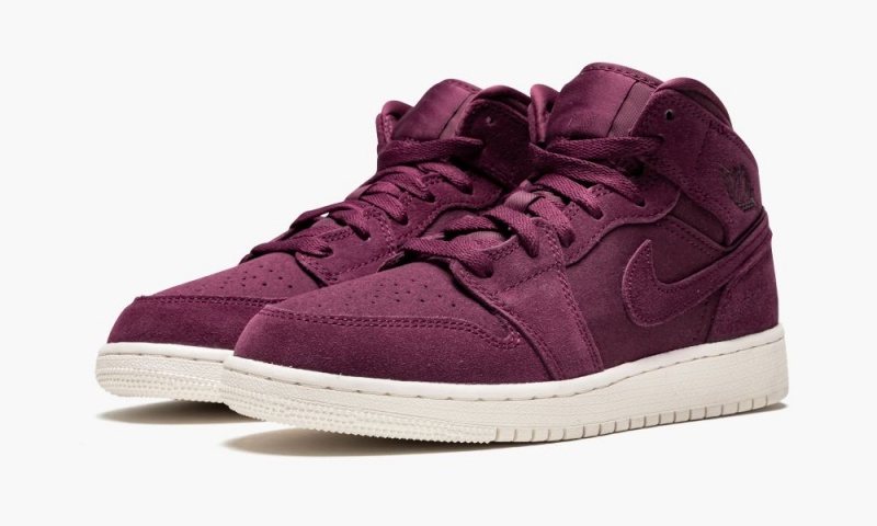 Nike Air Jordan 1 Mid BG 'Bordeaux' Schoenen Kinderen Bordeaux Wit Nederland | 329150-YOD