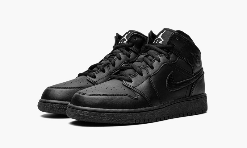 Nike Air Jordan 1 Mid 'BLACK/WHITE' Schoenen Kinderen Zwart Wit Nederland | 068734-IHT
