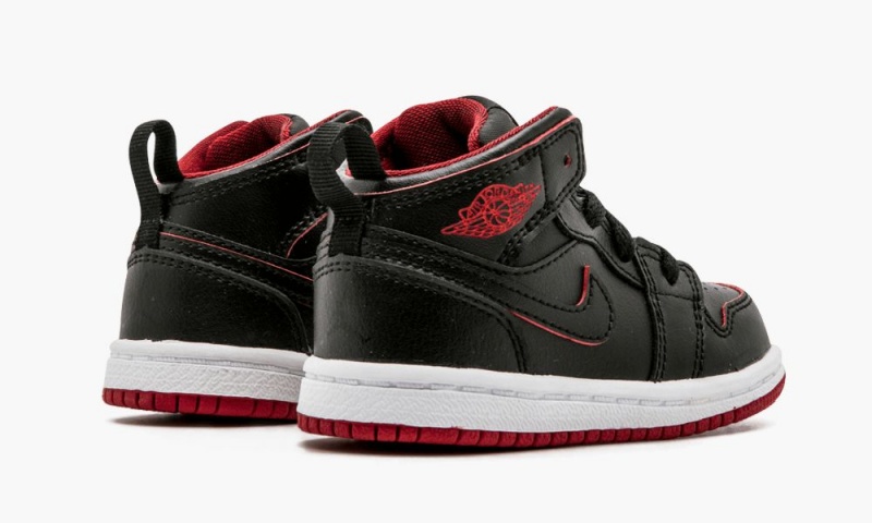 Nike Air Jordan 1 Mid BT Schoenen Kinderen Zwart Wit Rood Nederland | 041563-OCH