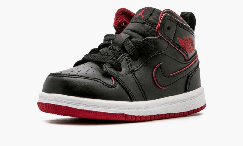 Nike Air Jordan 1 Mid BT Schoenen Kinderen Zwart Wit Rood Nederland | 041563-OCH