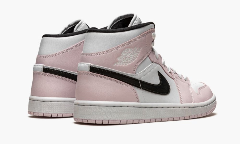 Nike Air Jordan 1 Mid 'Barely Rose' Schoenen Dames Lichtpaars Zwart Wit Nederland | 162058-HGZ