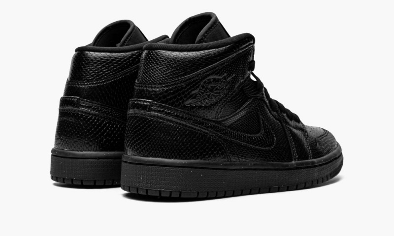 Nike Air Jordan 1 Mid 'Black Snakeskin' Schoenen Dames Zwart Wit Nederland | 134079-VAG