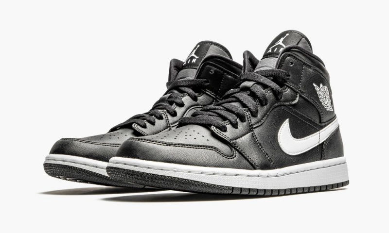 Nike Air Jordan 1 Mid 'Black / White' Schoenen Dames Zwart Wit Nederland | 910342-YEO