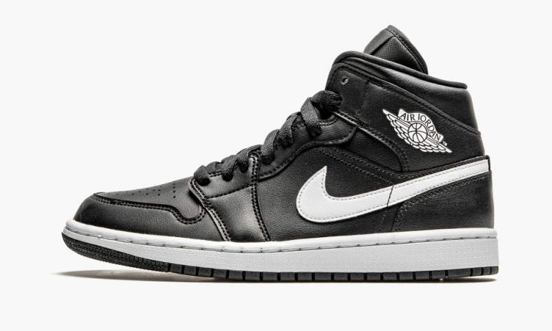 Nike Air Jordan 1 Mid \'Black / White\' Schoenen Dames Zwart Wit Nederland | 910342-YEO
