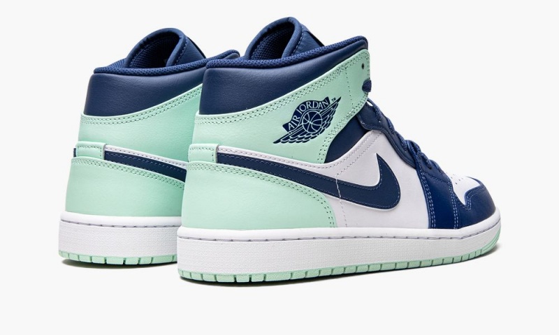 Nike Air Jordan 1 Mid 'Blue Mint' Schoenen Heren Donkerblauw Mintgroen Wit Nederland | 236459-ALN