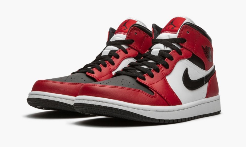 Nike Air Jordan 1 Mid 'Chicago Black Neus' Schoenen Heren Rood Zwart Nederland | 485709-KRD