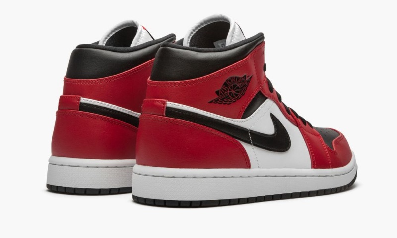 Nike Air Jordan 1 Mid 'Chicago Black Neus' Schoenen Heren Rood Zwart Nederland | 485709-KRD