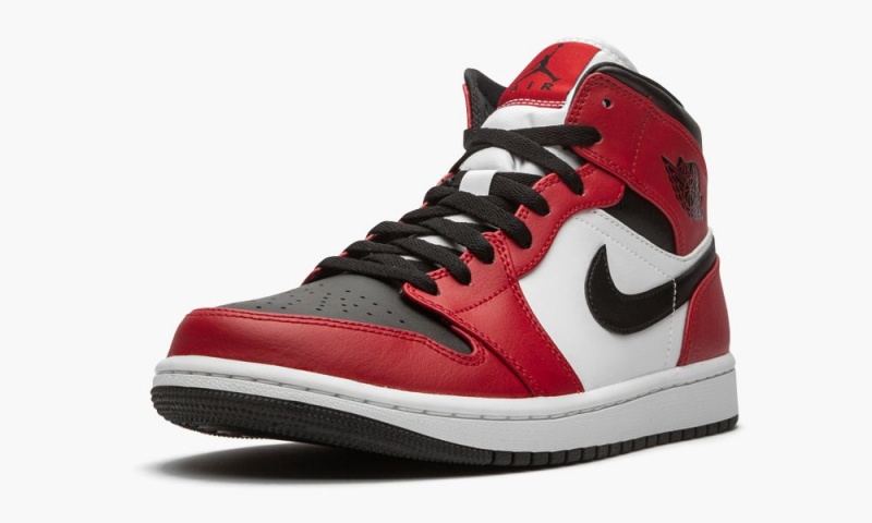 Nike Air Jordan 1 Mid 'Chicago Black Neus' Schoenen Heren Rood Zwart Nederland | 485709-KRD