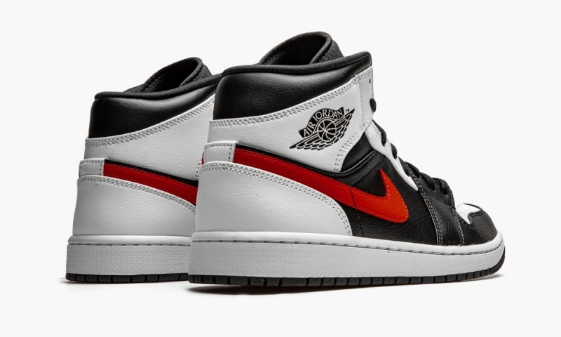Nike Air Jordan 1 Mid 'Chile Red' Schoenen Heren Zwart Rood Wit Nederland | 521637-VQW