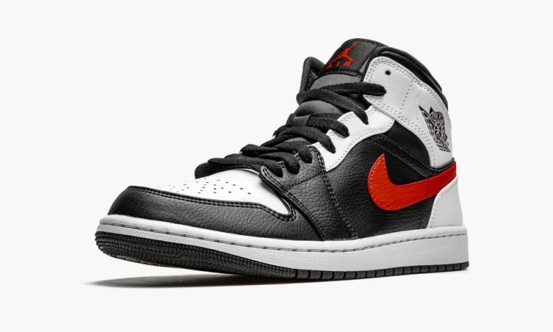 Nike Air Jordan 1 Mid 'Chile Red' Schoenen Heren Zwart Rood Wit Nederland | 521637-VQW