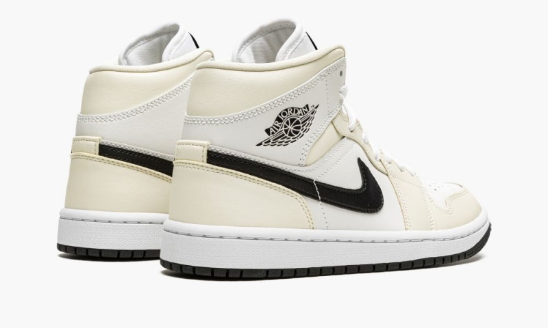 Nike Air Jordan 1 Mid 'Coconut Milk' Schoenen Dames Zwart Wit Nederland | 852094-FUP