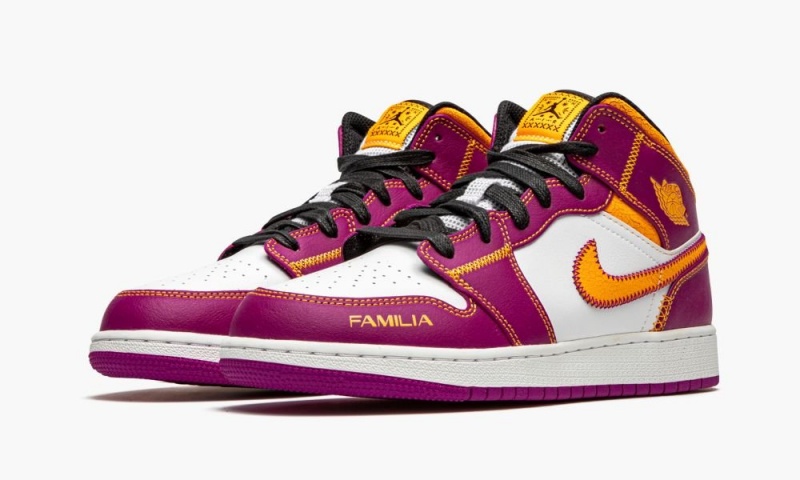 Nike Air Jordan 1 Mid DOD 'Day of the Dead' Schoenen Kinderen Paars Wit Goud Nederland | 647218-MAB