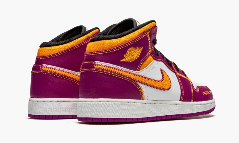 Nike Air Jordan 1 Mid DOD 'Day of the Dead' Schoenen Kinderen Paars Wit Goud Nederland | 647218-MAB