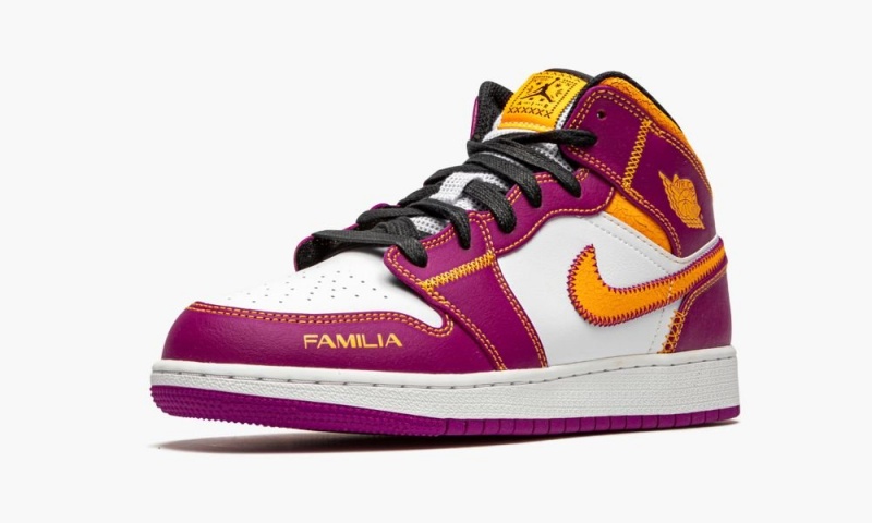 Nike Air Jordan 1 Mid DOD 'Day of the Dead' Schoenen Kinderen Paars Wit Goud Nederland | 647218-MAB