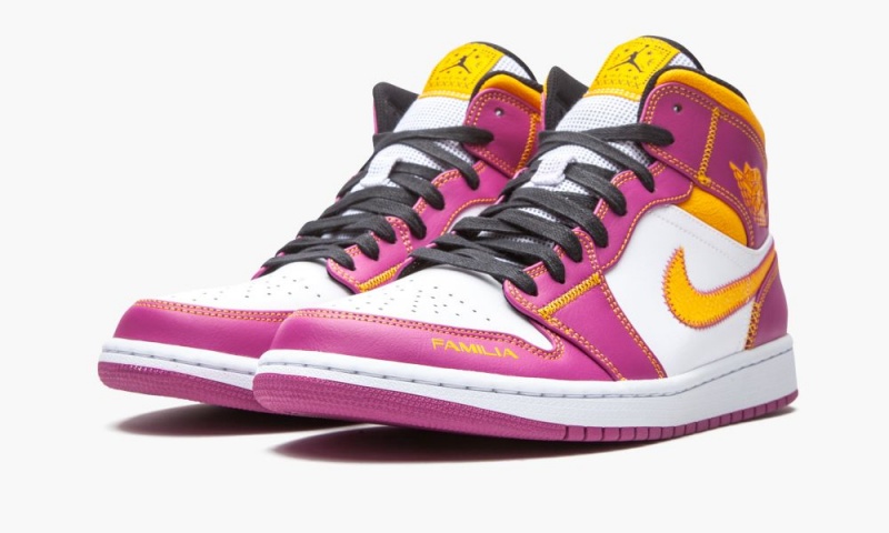 Nike Air Jordan 1 Mid 'Dia de los Muertos' Schoenen Heren Wit Fuchsie Oranje Zwart Nederland | 830157-CHR