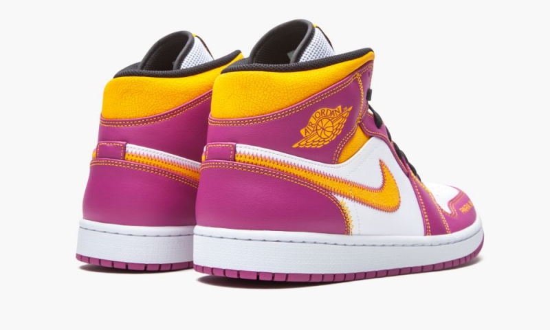Nike Air Jordan 1 Mid 'Dia de los Muertos' Schoenen Heren Wit Fuchsie Oranje Zwart Nederland | 830157-CHR