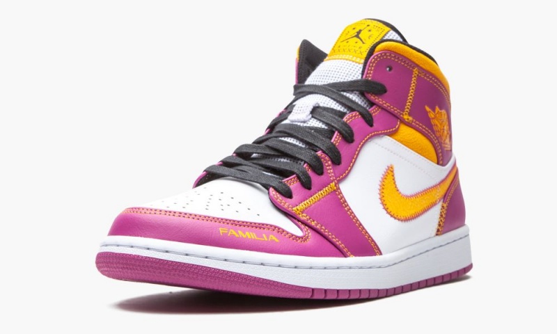 Nike Air Jordan 1 Mid 'Dia de los Muertos' Schoenen Heren Wit Fuchsie Oranje Zwart Nederland | 830157-CHR