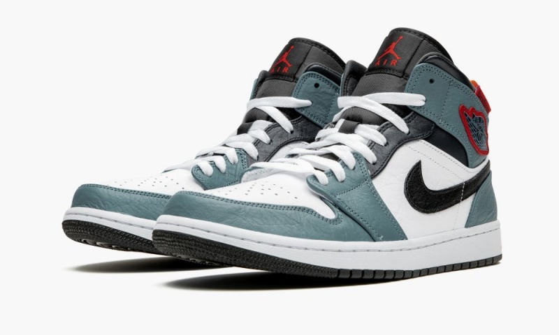 Nike Air Jordan 1 Mid 'Facetasm - Fearless' Schoenen Heren Wit Lichtblauw Donkerblauw Nederland | 426758-VBW